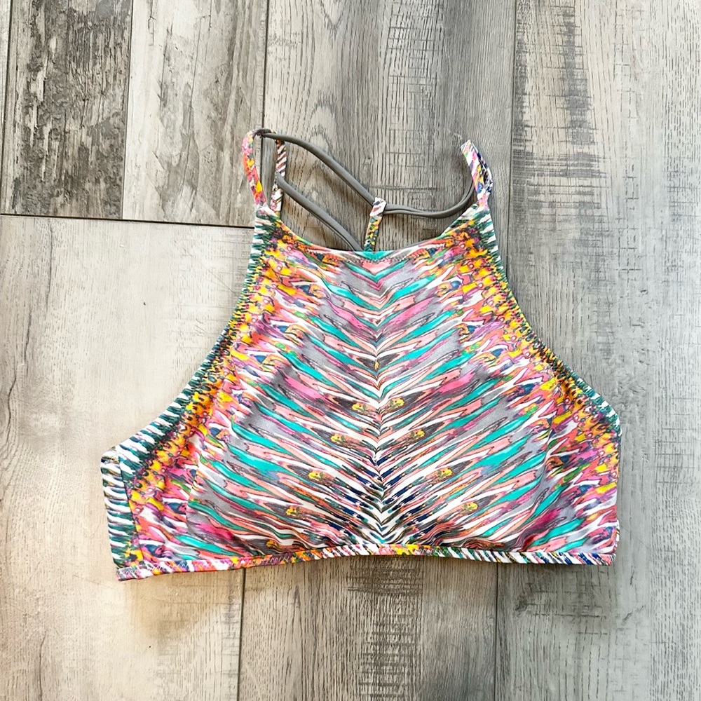 Raisins size large high neck bikini top with ladder back